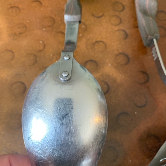 VINTAGE CUTCO 12 13 15 SLOTTED STAINLESS STEEL BROWN HANDLE SERVING SPOON LADEL - Picture 8 of 13